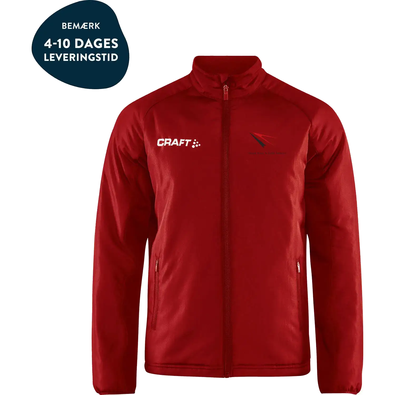 Craft Jacket Warm Men m/logo DKF - Bright Red - L - Dansk Kano og Kajak Forbund