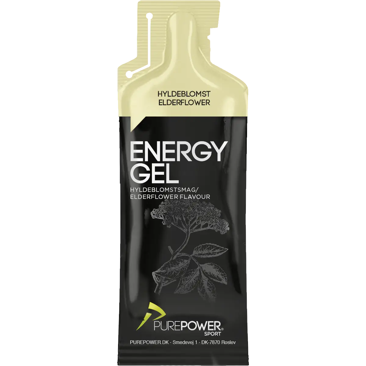 PurePower Energy Gel Hyldeblomst 40 g - Sand;Sort - One size - Mad og drikke