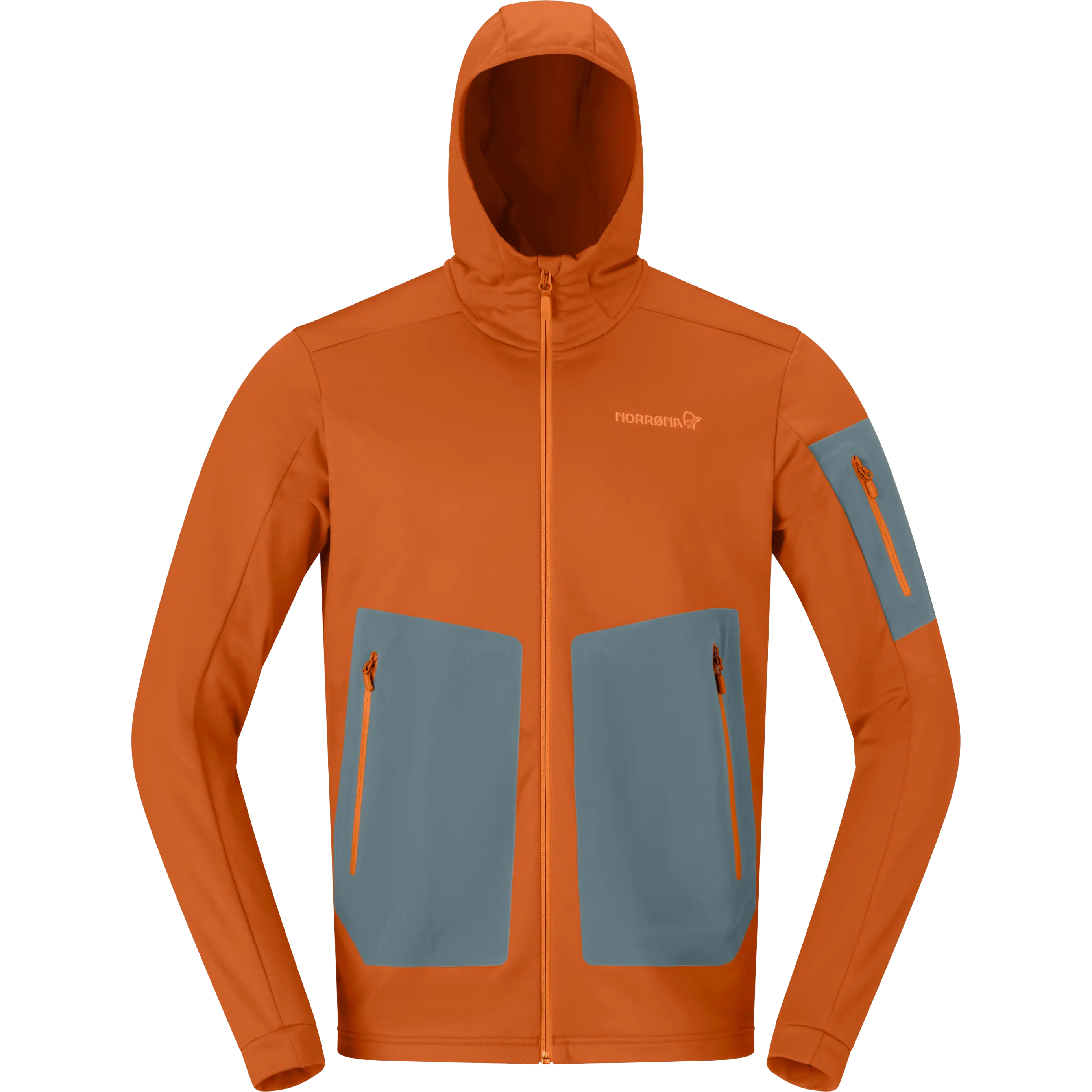 Norrøna Falketind Warm² Stretch Hood Men - Gold Flame - L - Fleecetrøjer
