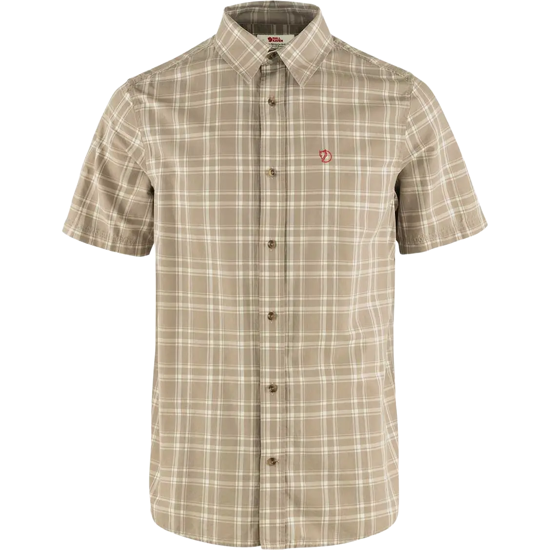 Fjällräven Övik Lite Shirt SS Men herreskjorte - Fossil/Chalk Rose - XL - Kortærmet skjorter