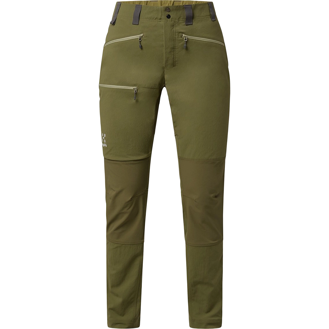 Combo of 2 Dark Gray and Olive Green Cotton Flax Women Trouser Pants-11422 main image 1