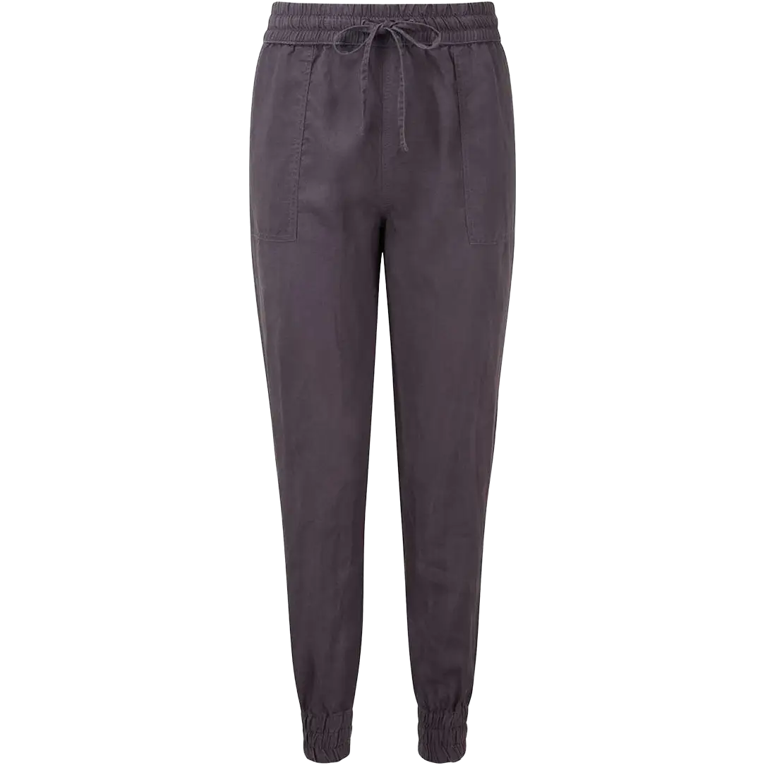 Tentree Linen Thruline Pant Women damebukser - Periscope Grey - L - Joggingbukser