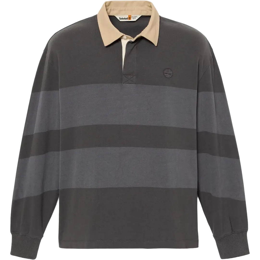 Timberland LS Striped Rugby Polo Men - Blackened Pearl - XXL - Langærmet T-shirts