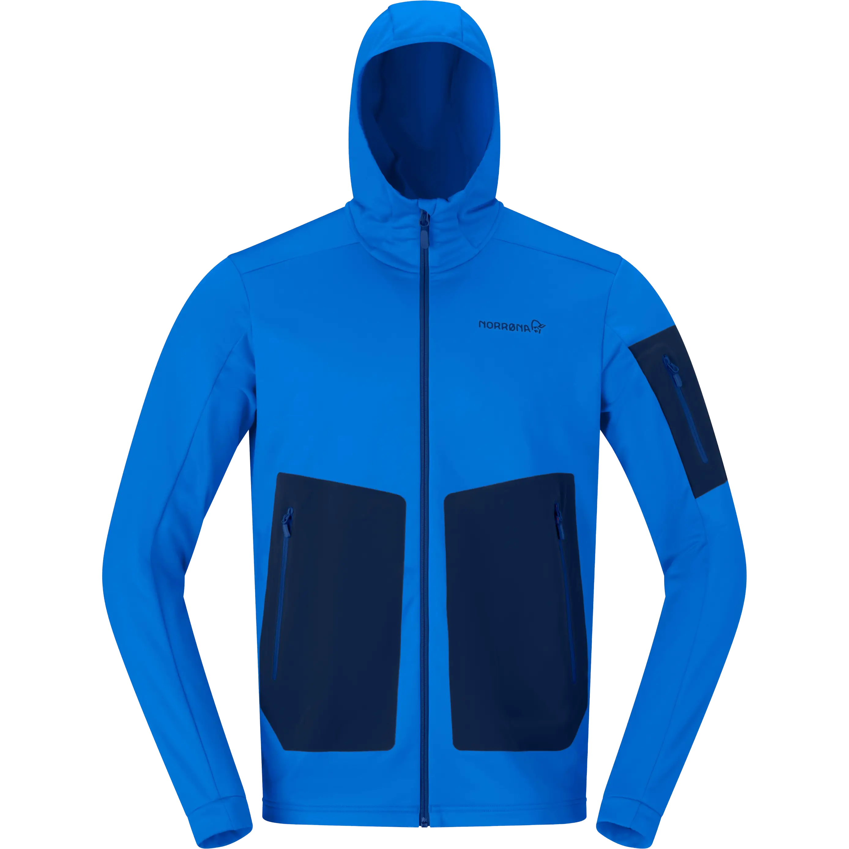 Norrøna Falketind Warm² Stretch Hood Men - Skydiver - S - Fleecetrøjer