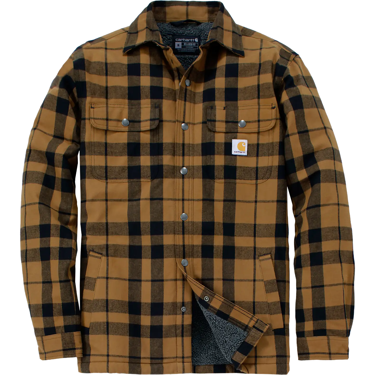 Carhartt Flannel Sherpa-Lined Shirt Jacket Men skjorte/jakke - Carhartt Brown - M - Jakker