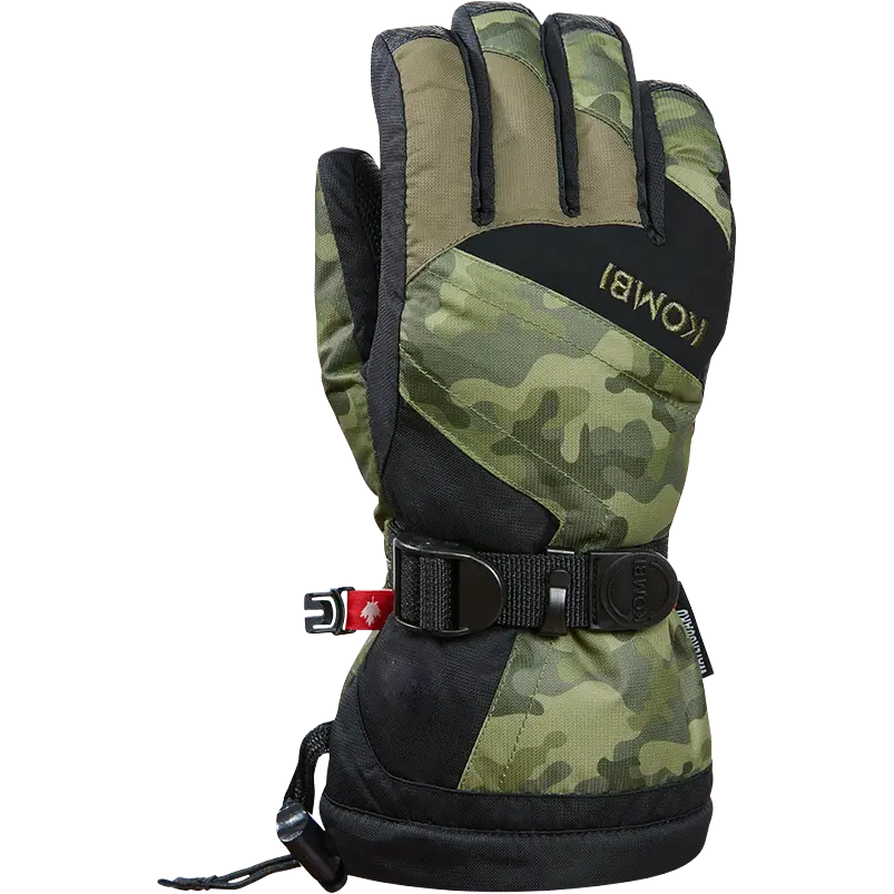 Kombi Original Junior Glove børnehandsker - Mini Khaki Liquid Camo - L - Skihandsker til børn