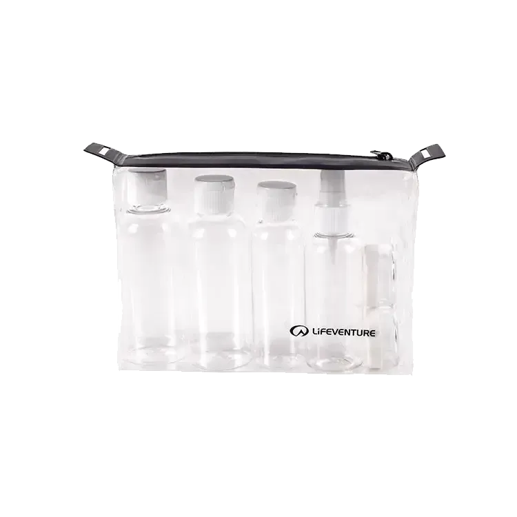 Flight Bottle Set gennemsigtig toilettaske med beholdere