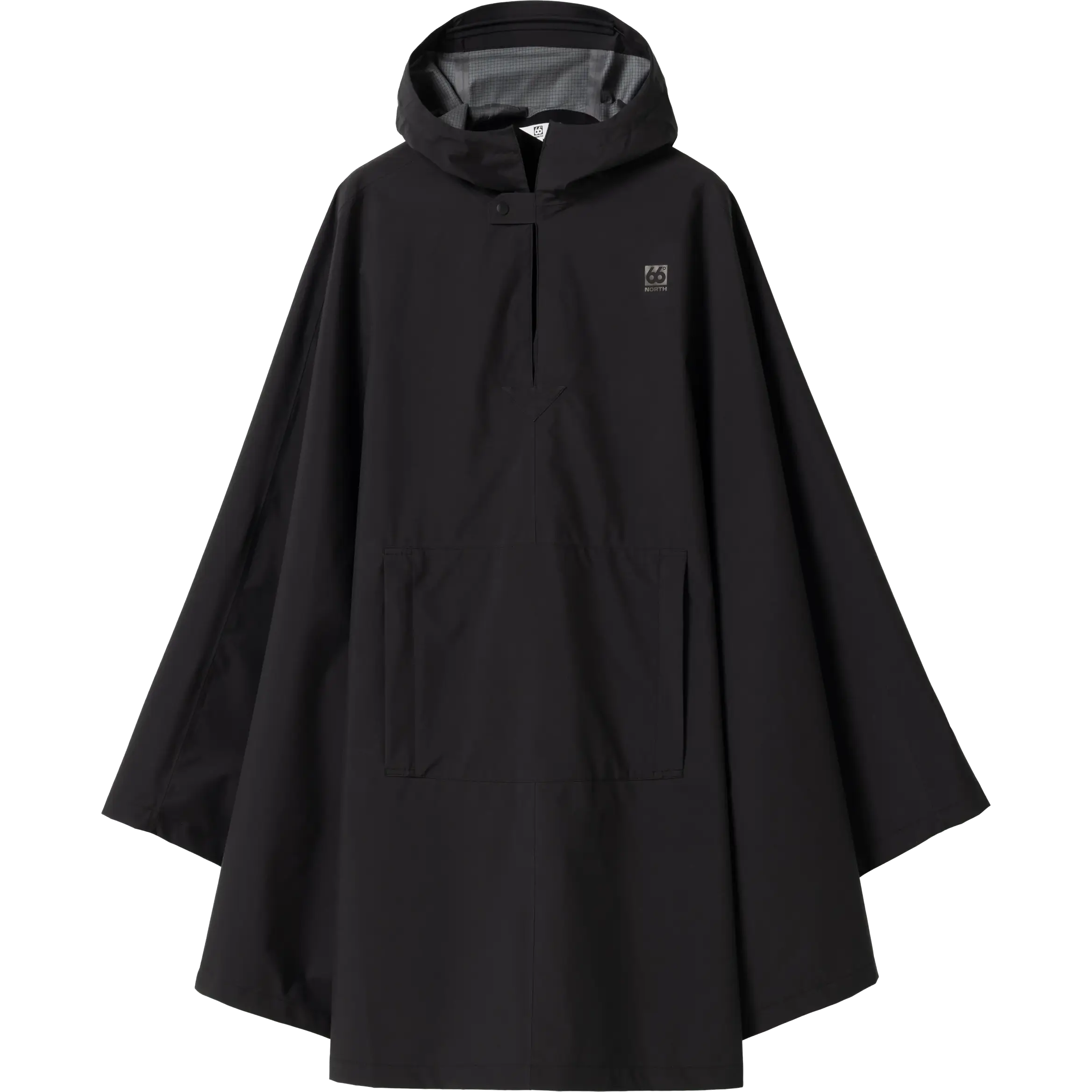 66°North Adalvik Packable Rain Poncho Unisex - Black - L/XL - Regnslag og ponchoer