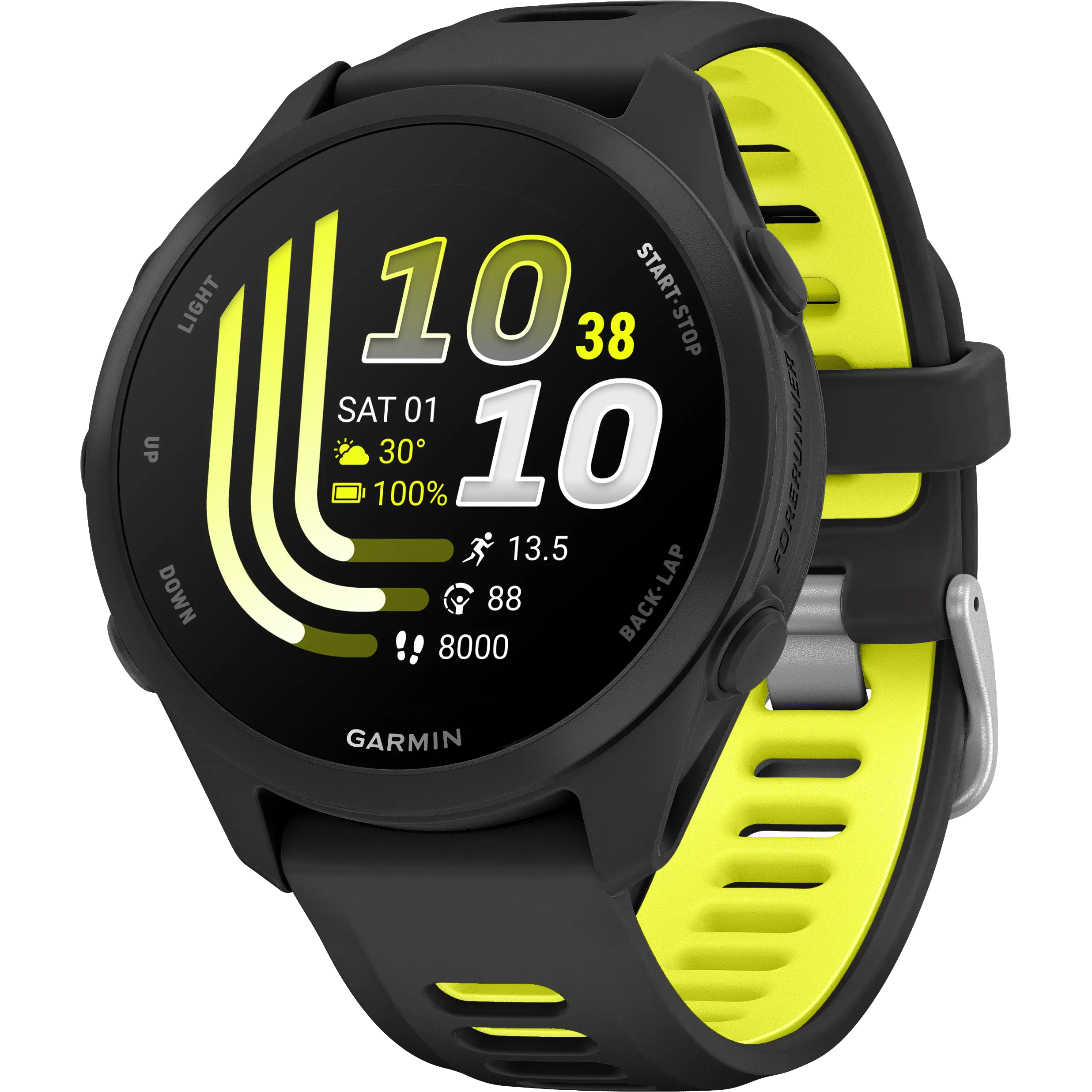 Garmin Forerunner 170, GPS - Black/Amp Yellow - One size - Løbeur