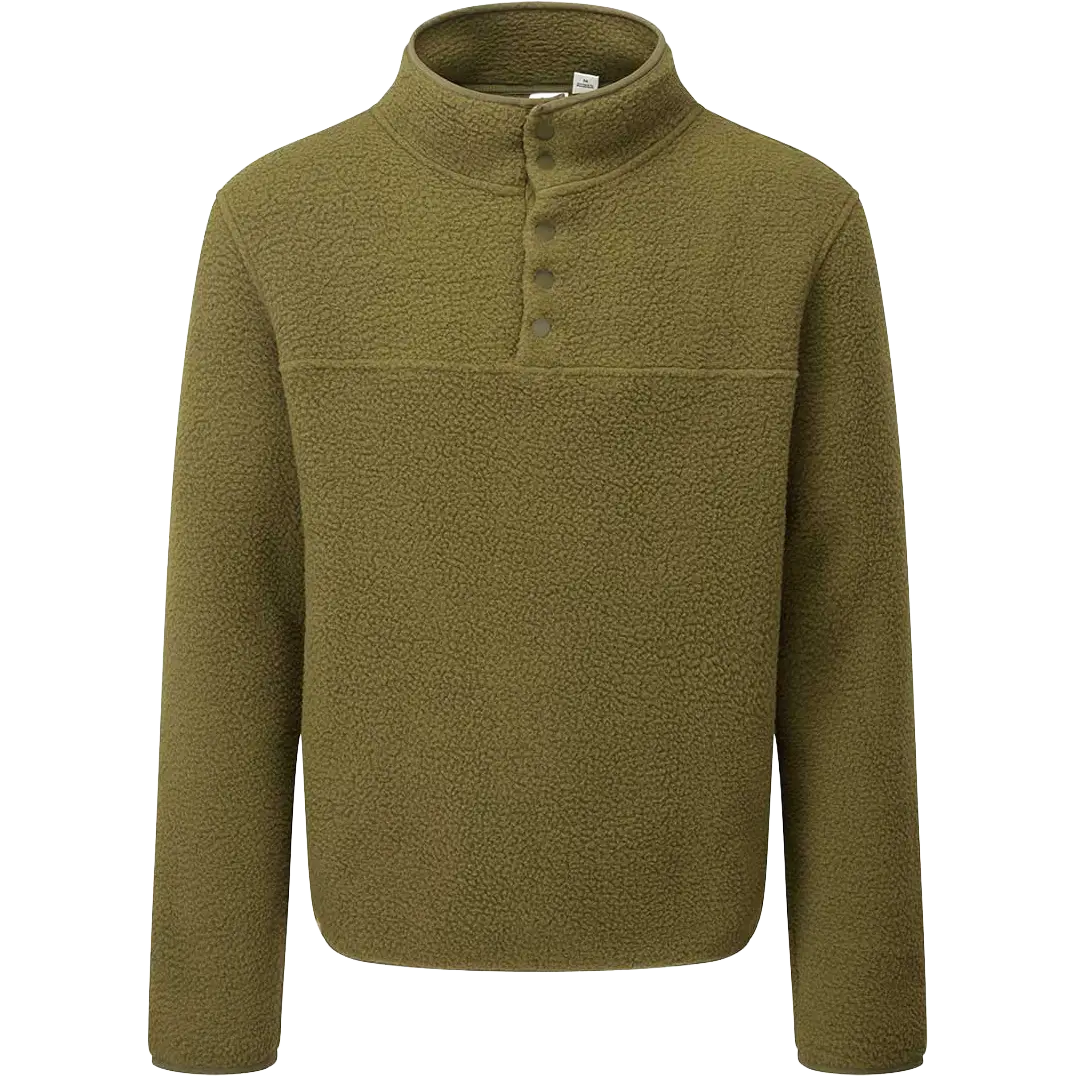 Tentree Sherpa Quarter Snap Men herrefleece - Uniform Green - XL - Fleecetrøjer