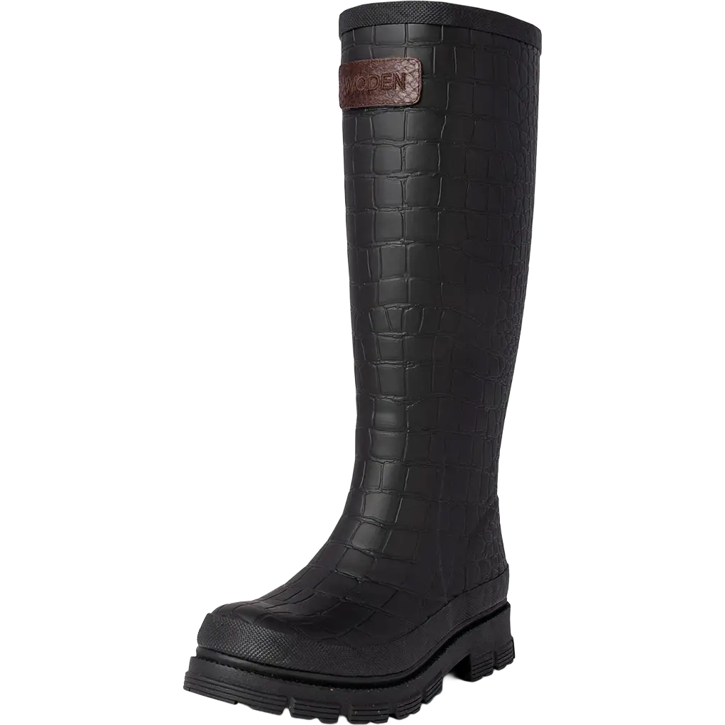 WODEN Le Croco Waterproof Women gummistøvle - Black - 36 - Gummistøvler
