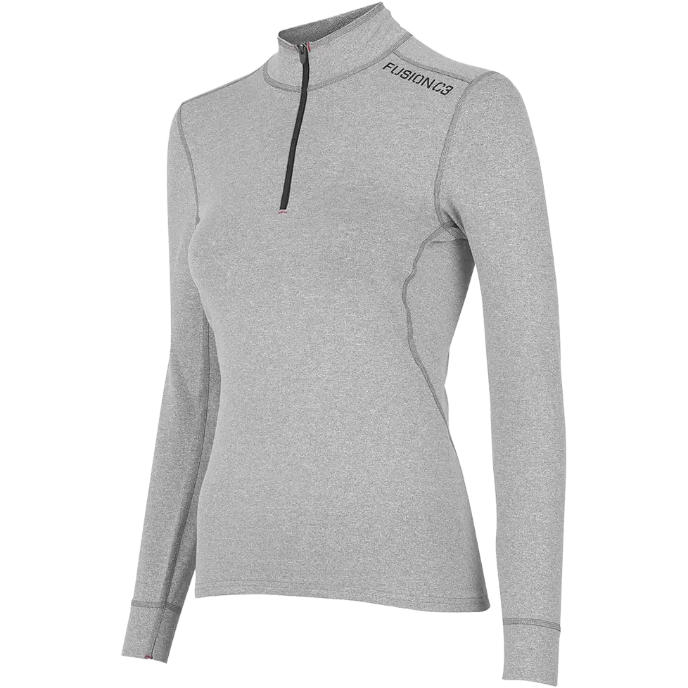 Fusion C3 Zip Neck Women - Light Grey - L - Løbetrøjer
