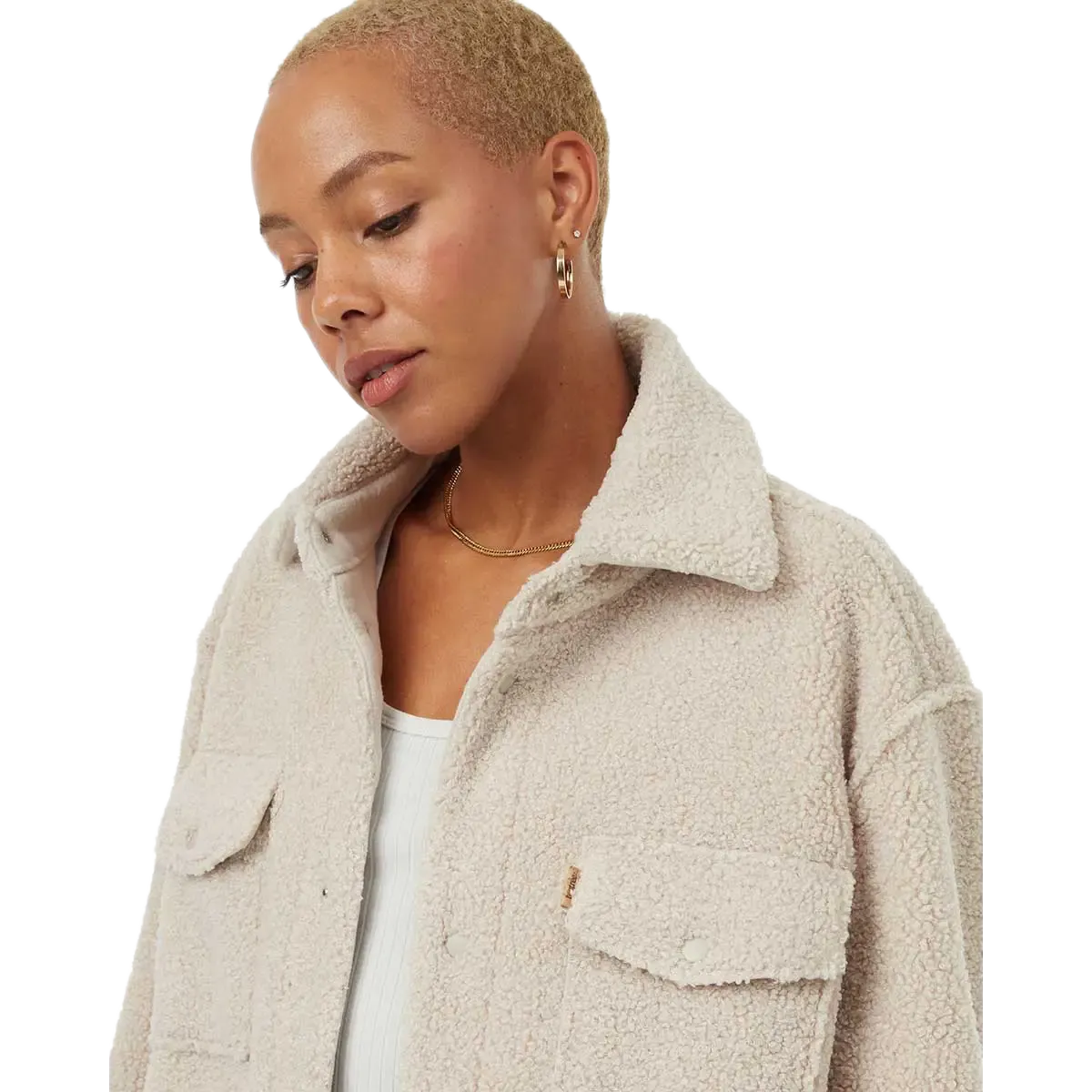 Recycled Boucle Fleece Jacket Women damejakke