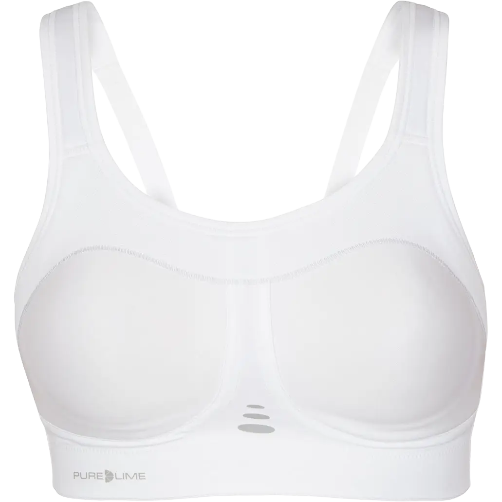 Pure Lime Compression Bra High Impact - White - 75E - Løbeundertøj