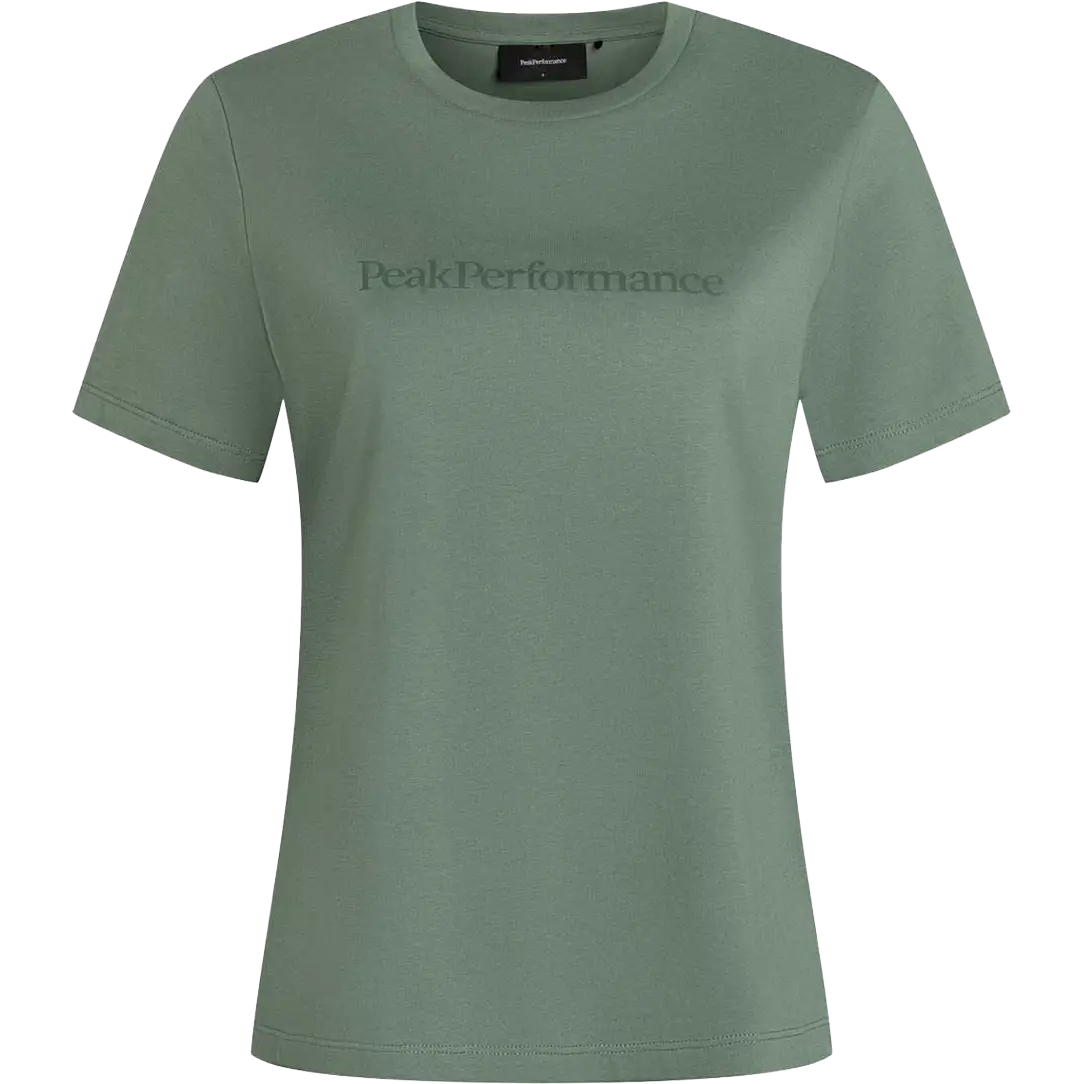 Peak Performance Big Logo Tee Women dame-T-shirt - Alpine Tundra - L - Kortærmet T-shirts