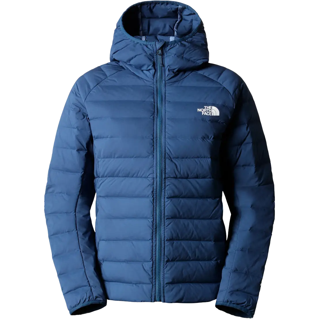 The North Face Belleview Stretch Down Hoodie Women damejakke - Shady Blue - XL - Overgangsjakker
