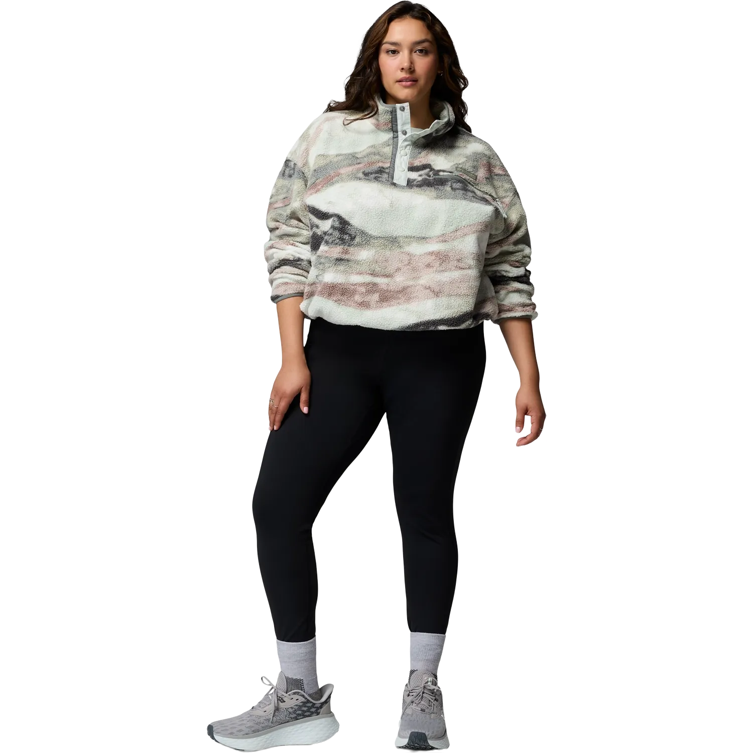 Helvetia II Printed Cropped Half Snap Wo