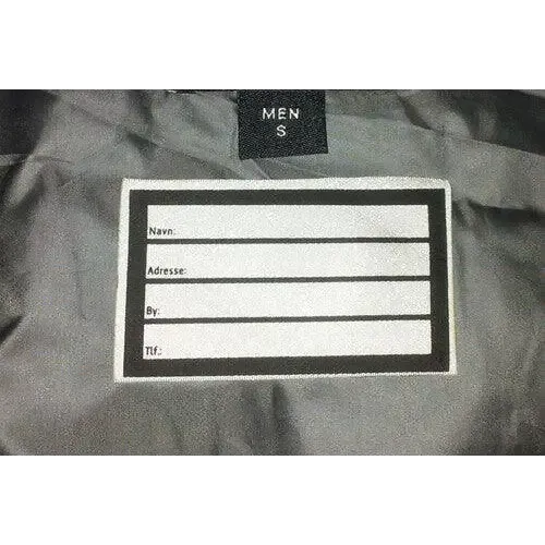 Navne-etiket m/Strygelim