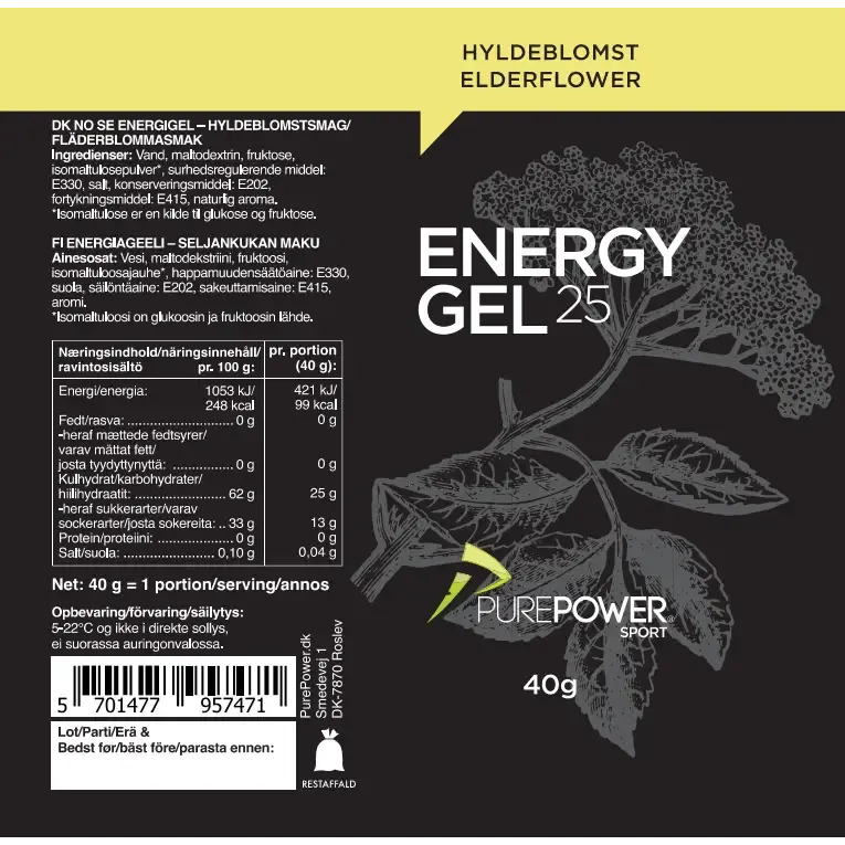 Energy Gel Hyldeblomst 40 g