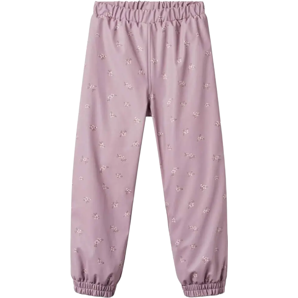 Wheat Thermo rain pants Um Kids regnbukser - Soft Lilac Flowers - 92/2y - Regnbukser til børn