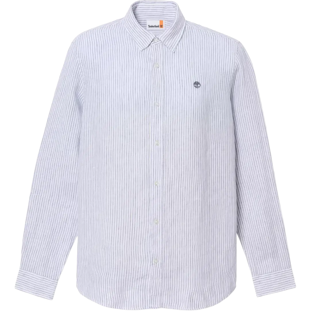 Timberland Mill Brook Linen Striped Shirt Reg Men - Stone Wash Yd - L - Langærmet skjorter