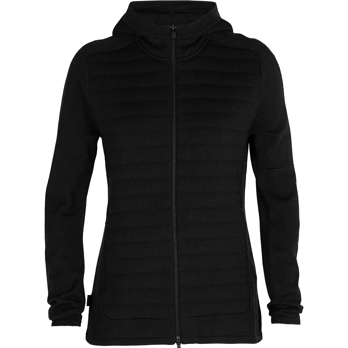 Icebreaker ZoneKnit LS Zip Hoodie Women uldtrøje - Black - XL - Tynde trøjer