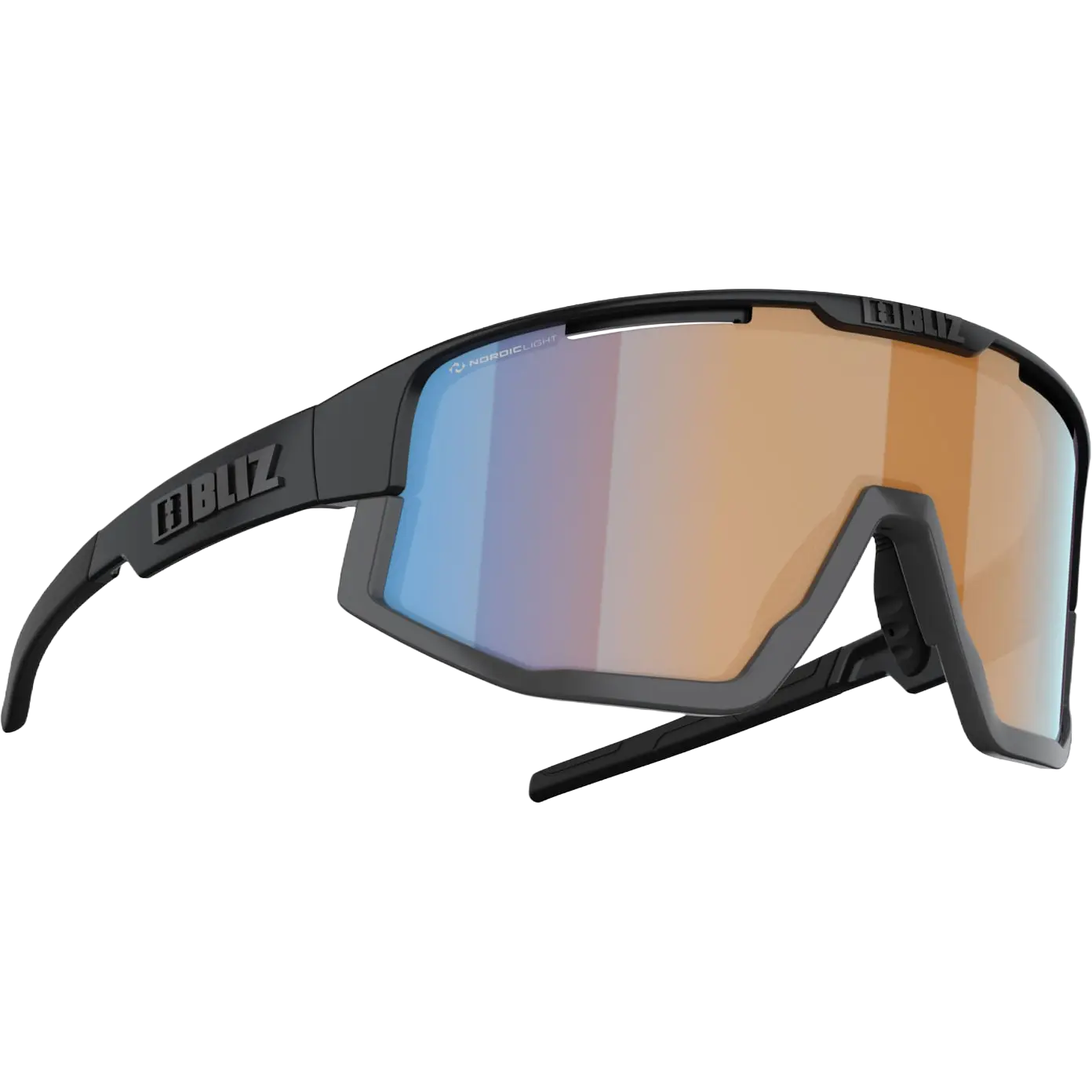 Bliz Fusion Small Unisex Sportsbriller - Black/Orange Blue Multi - One size - Solbriller