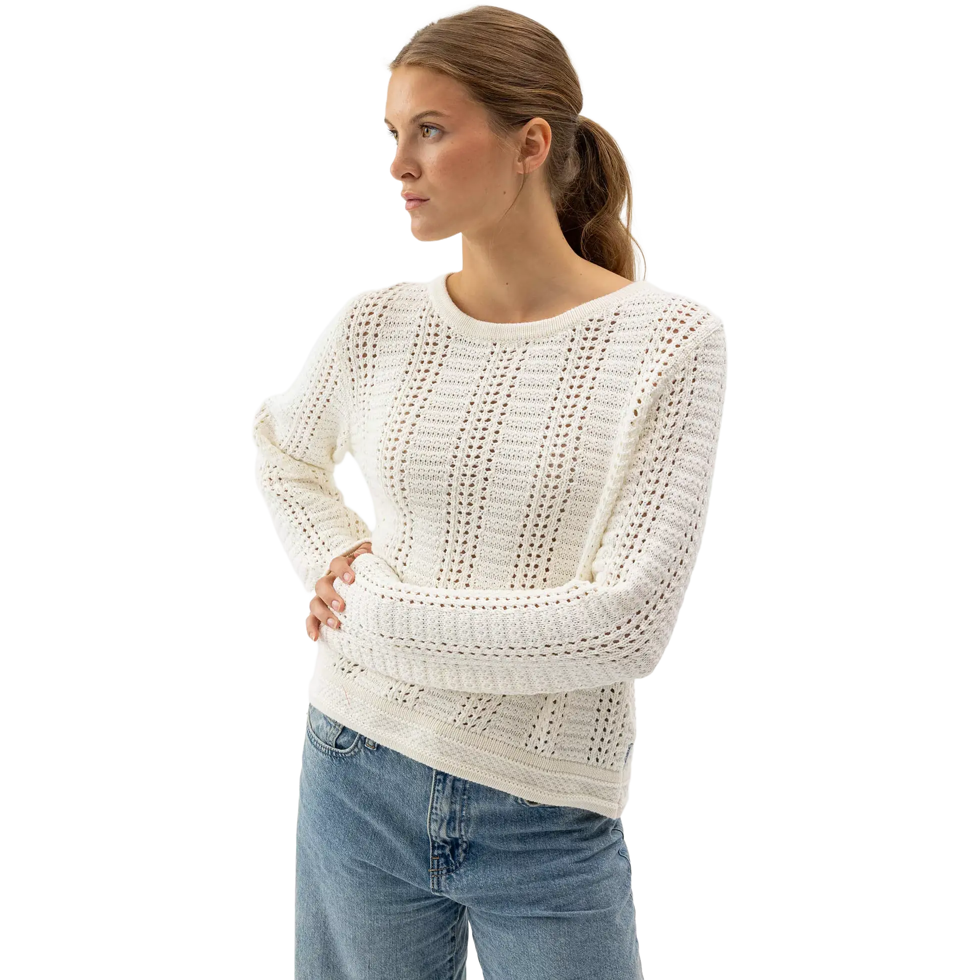 Holebrook Heidi Crew Women - Off White - XL - Striktrøjer