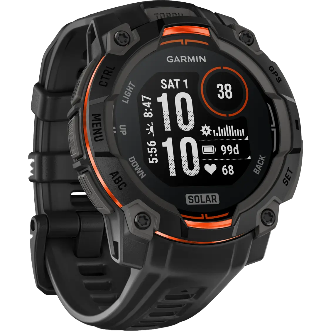 Garmin Instinct 3 45 MM Solar - Black Bezel with Black Band - 45 mm - Løbeur