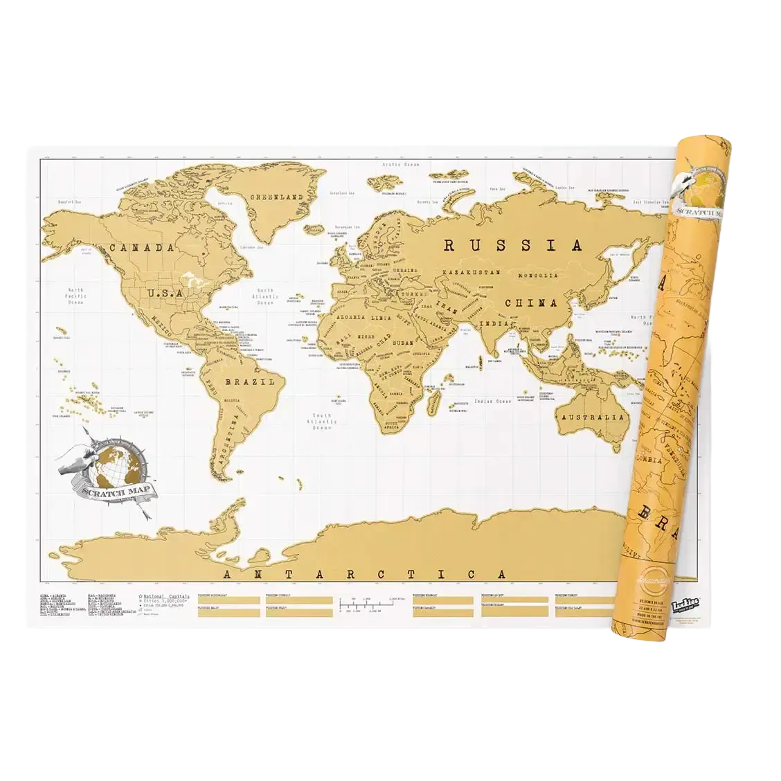Scratch Map World Världskarta