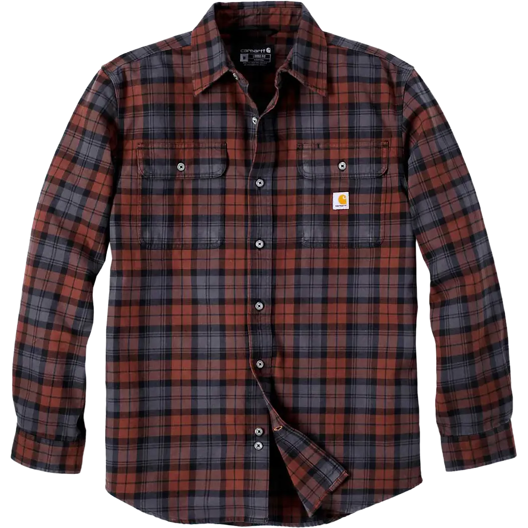 Carhartt Flannel L/S Plaid Shirt Heavyweight Men herreskjorte - Mocha - S - Langærmet skjorter