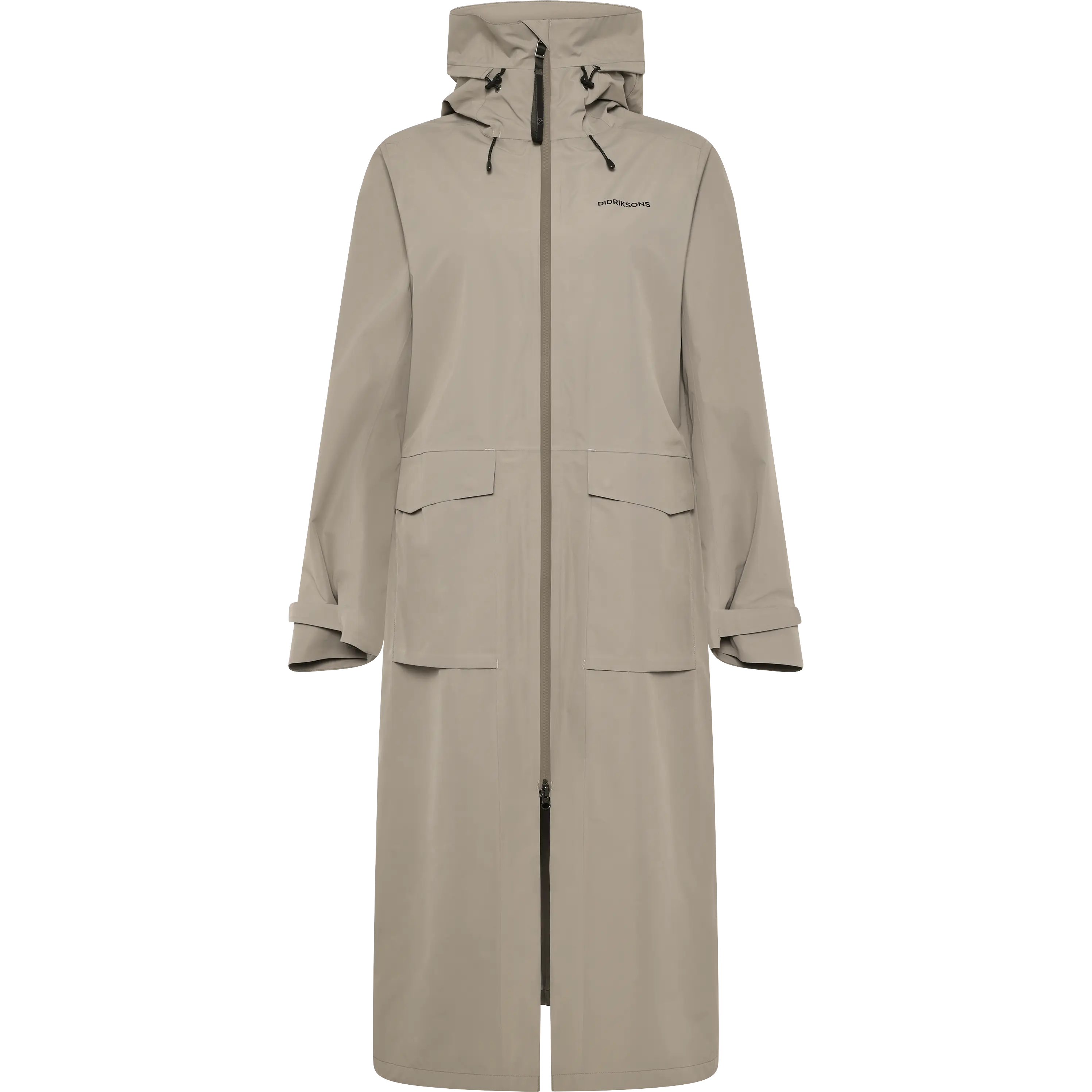 Didriksons Nadja Parka Long 4 Women - Ash Brown - 42 - Regnjakker