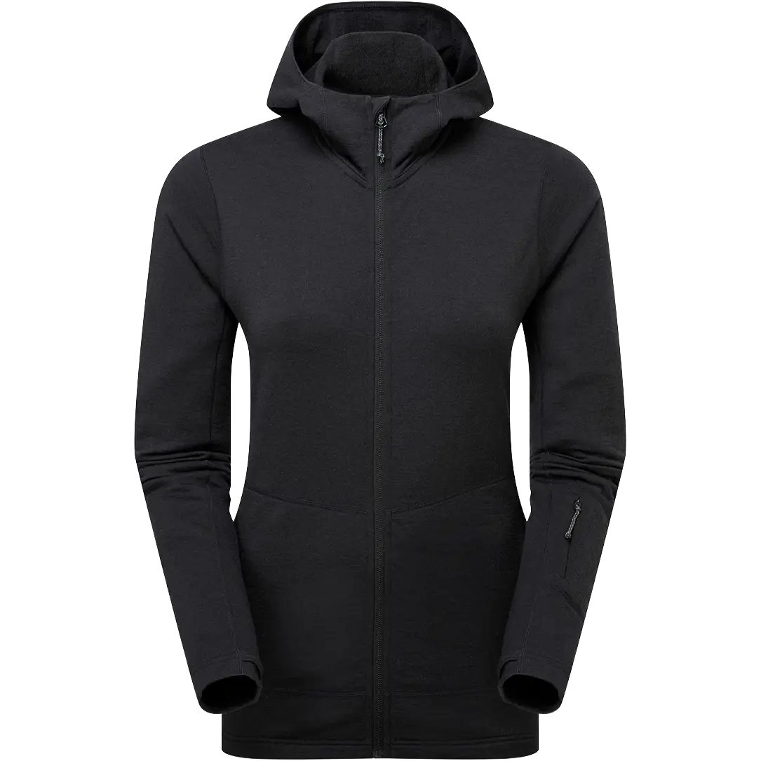 Artilect Quandary Peak Hoodie Women Uldhættetrøje - Black - L