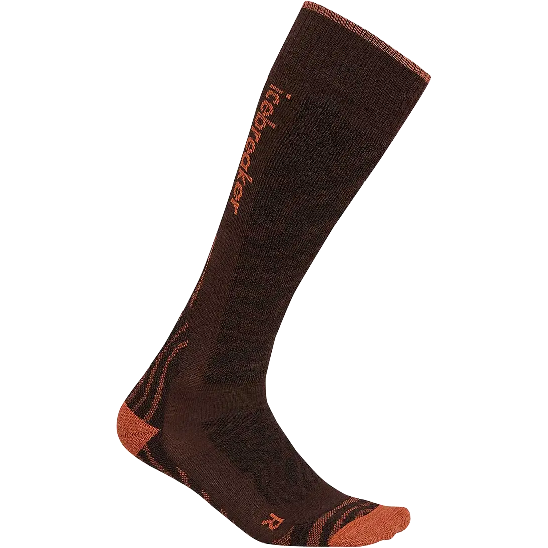 Icebreaker Ski+ Medium OTC Mountain Contour Women skisokker - Bittersweet/Cedarwood/Black - L/41-43 - Uldsokker