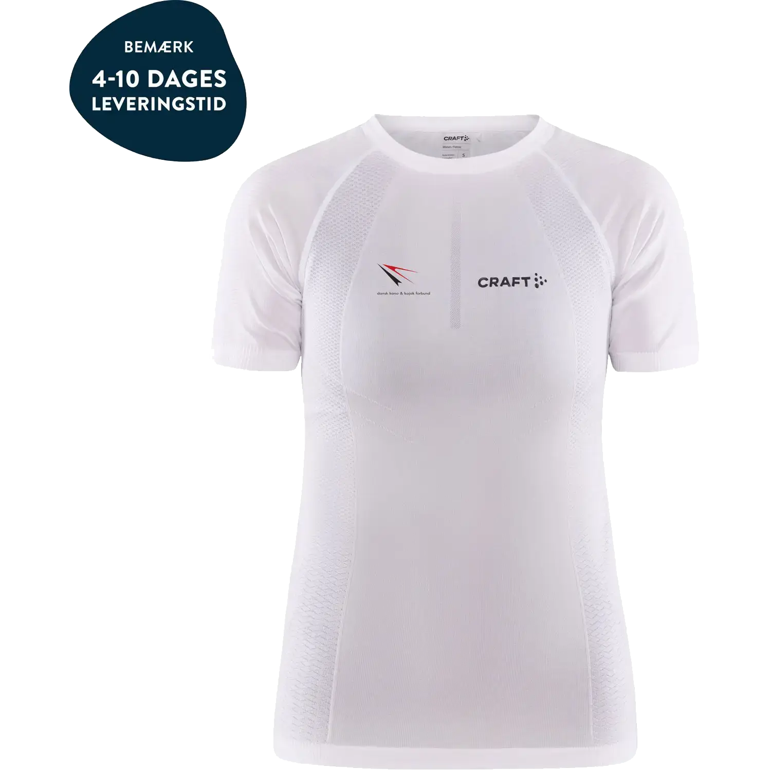 Craft Adv Cool Intensity SS Women m/logo DKF - White - M - Dansk Kano og Kajak Forbund