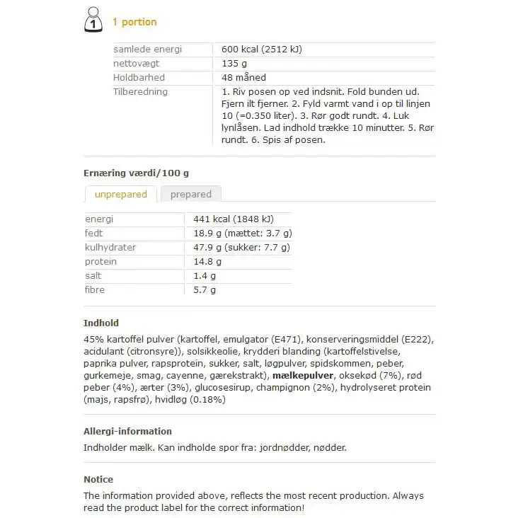 Goulasch måltid