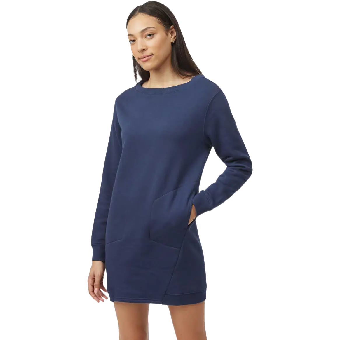 Tentree Fleece Crew Dress Women kjole - Dress Blue Heather - XS - Outdoor kjoler
