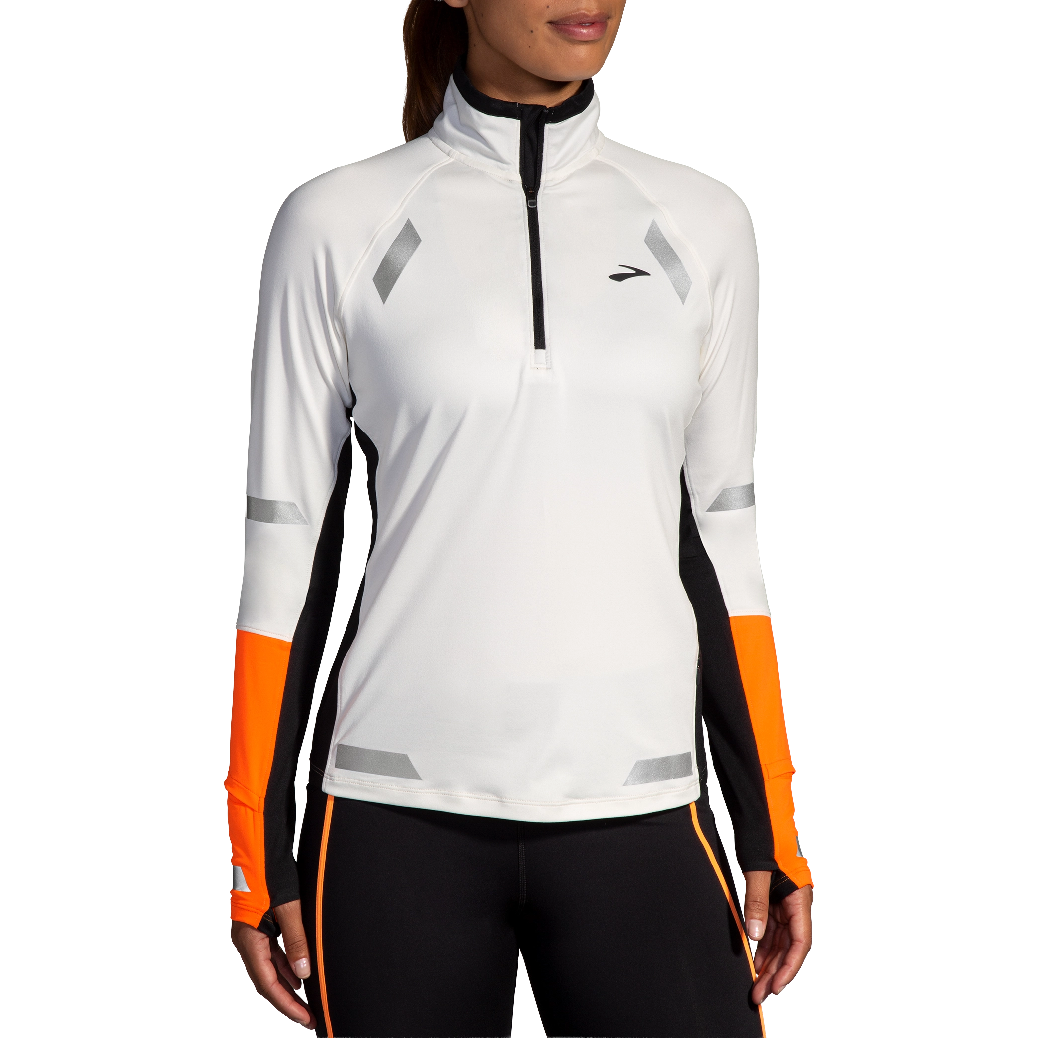 Brooks Run Visible 1/2 Zip 2.0 Women - White - XL - Løbetrøjer