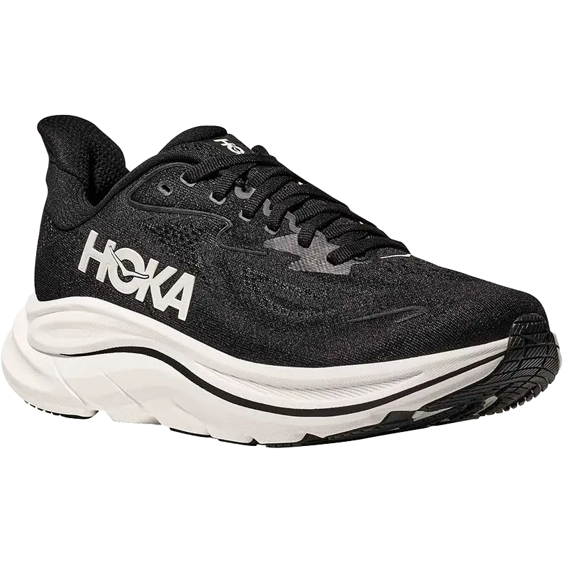 HOKA One One Clifton 10 Wide Women - Black/White - US6B / 36 2/3 - Konkurrence løbesko
