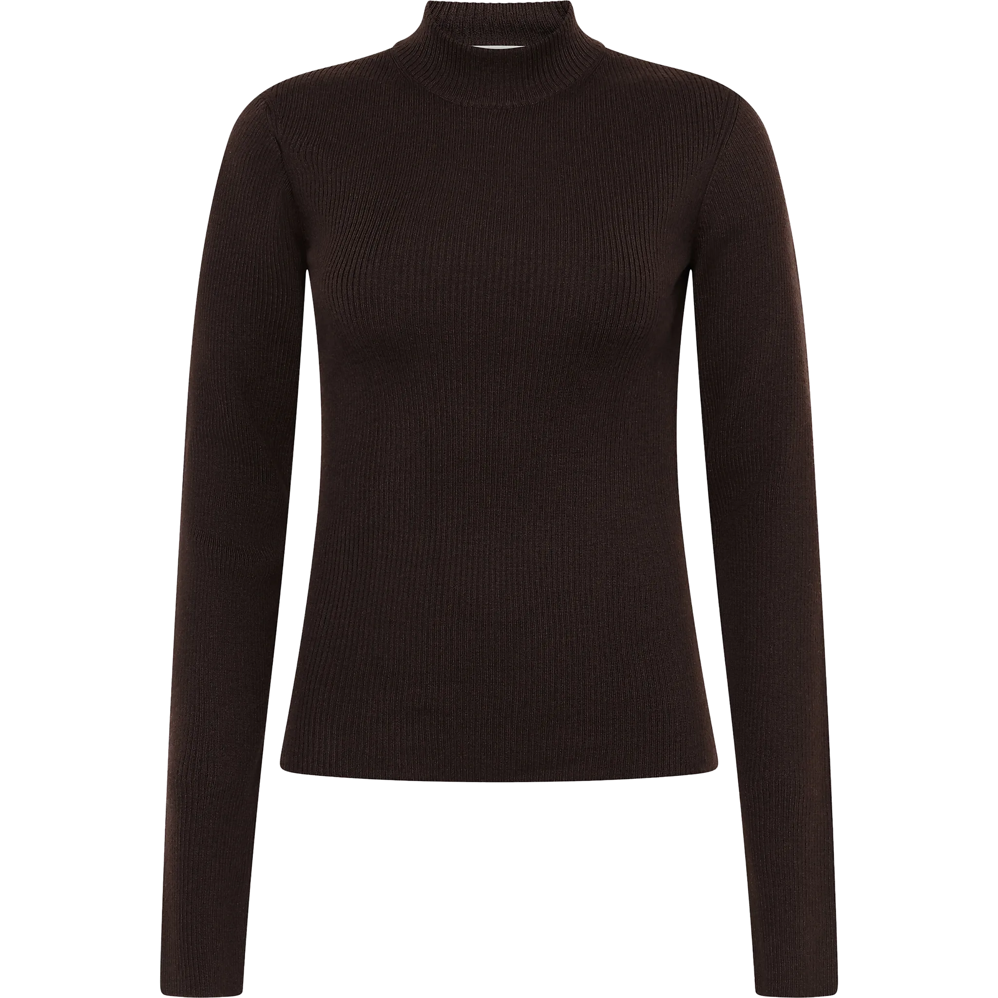 Merino Rib Mock Neck Long Sleeve T-shirt