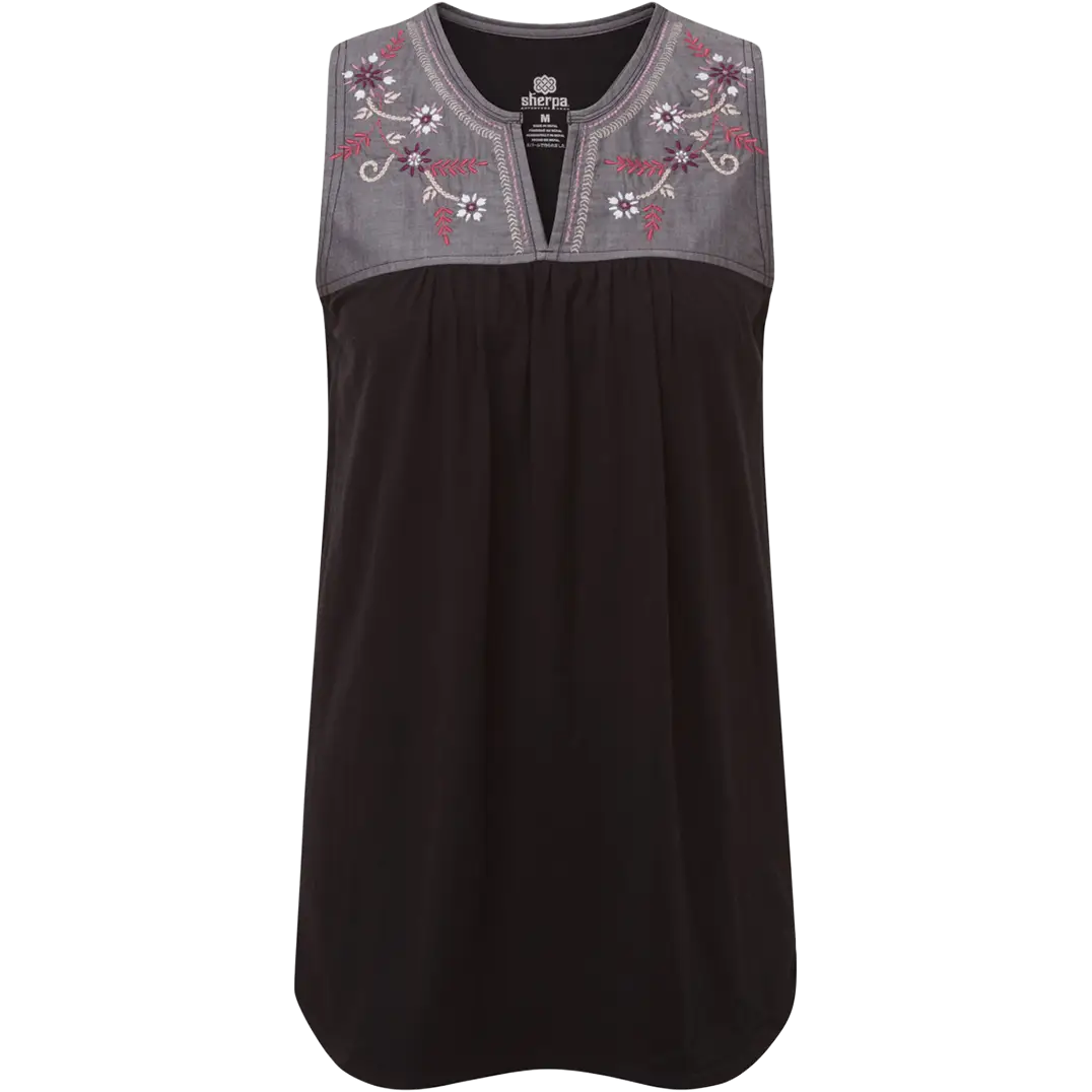 Sherpa Shaanti Embroidery Top - Black - S - Toppe
