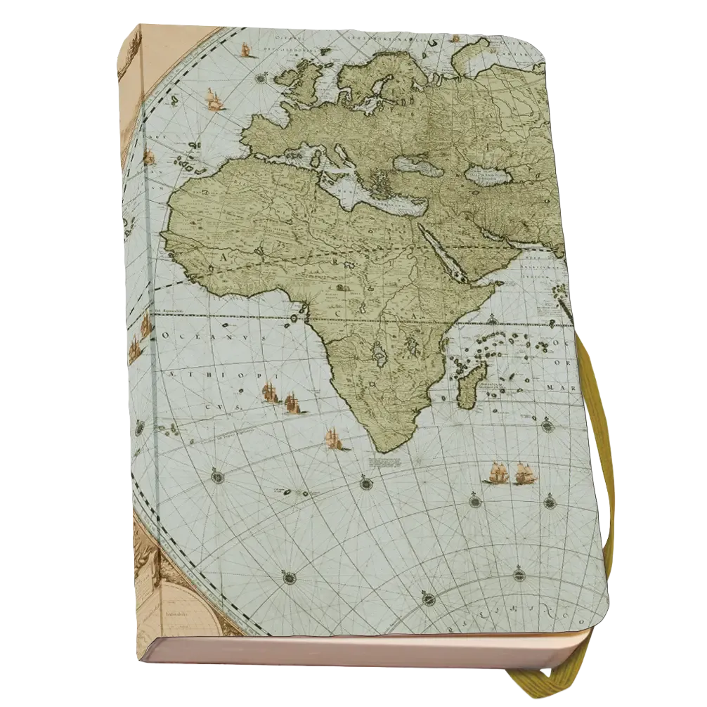 Notebook A6 World Map anteckningsblock
