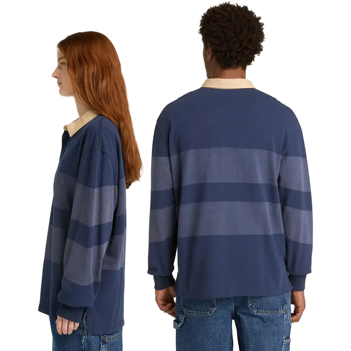 LS Striped Rugby Polo Men