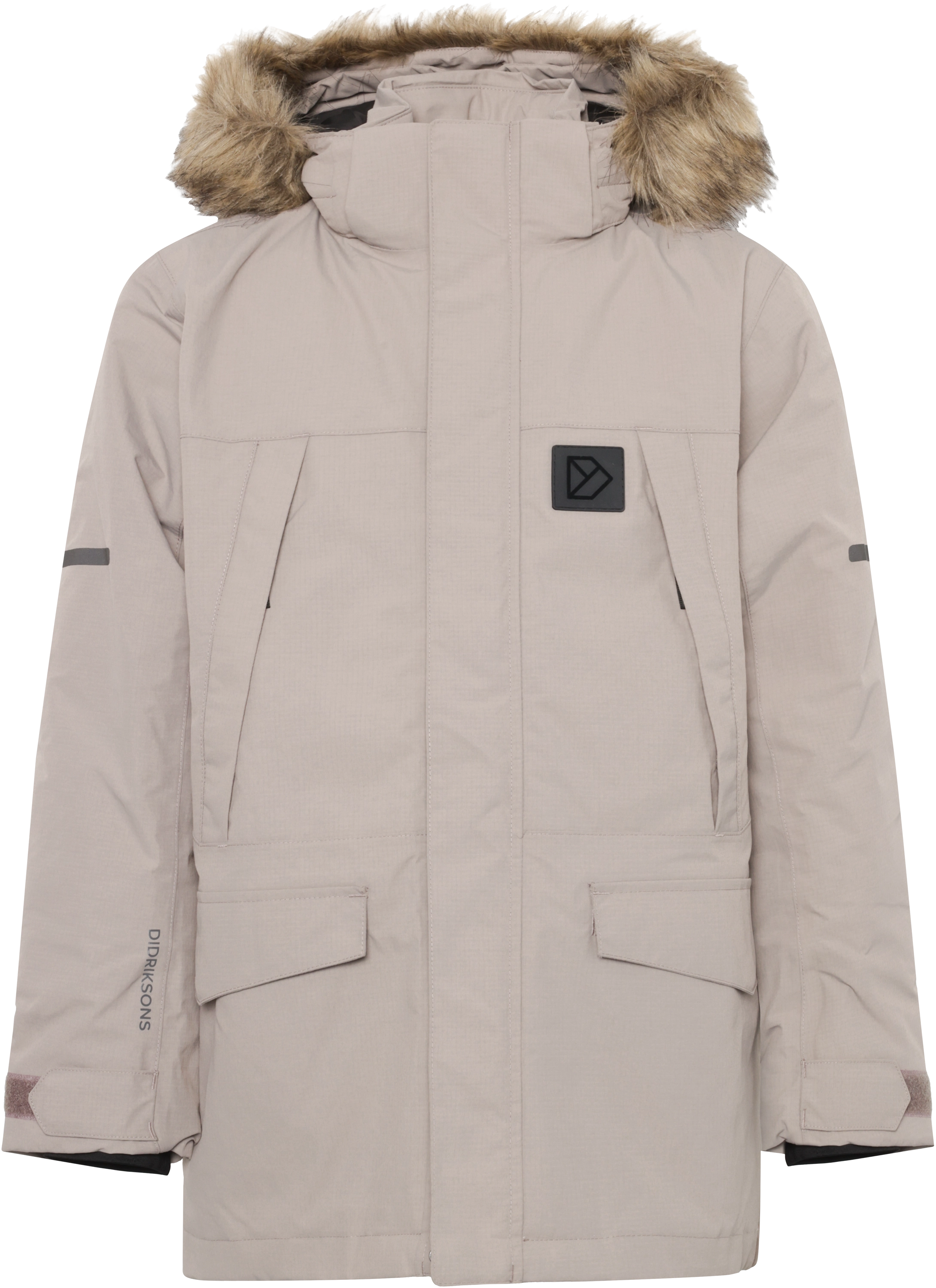 Didriksons Sylvin Kids Parka vinterjakke - Ash Brown - 140 cm - Vinterjakker til børn