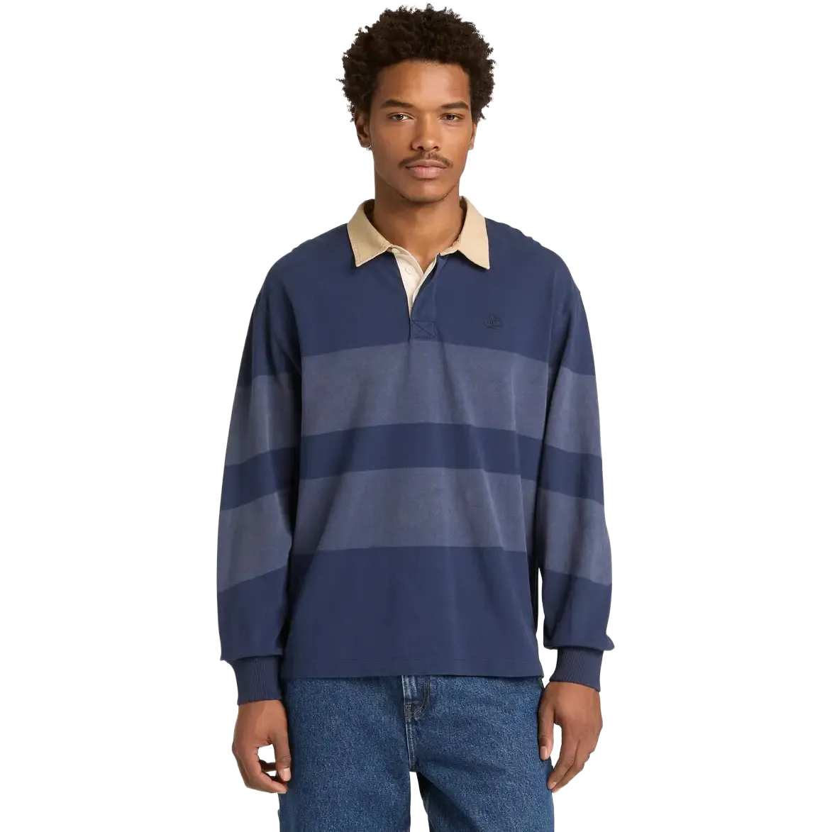 LS Striped Rugby Polo Men