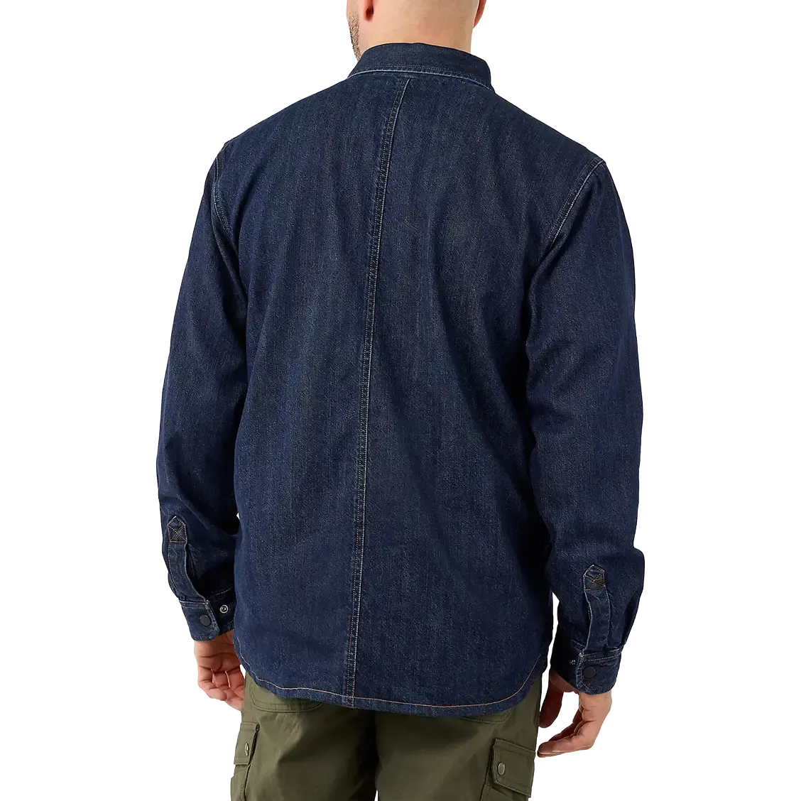 Denim Fleece Lined Snap Front Shirt Men