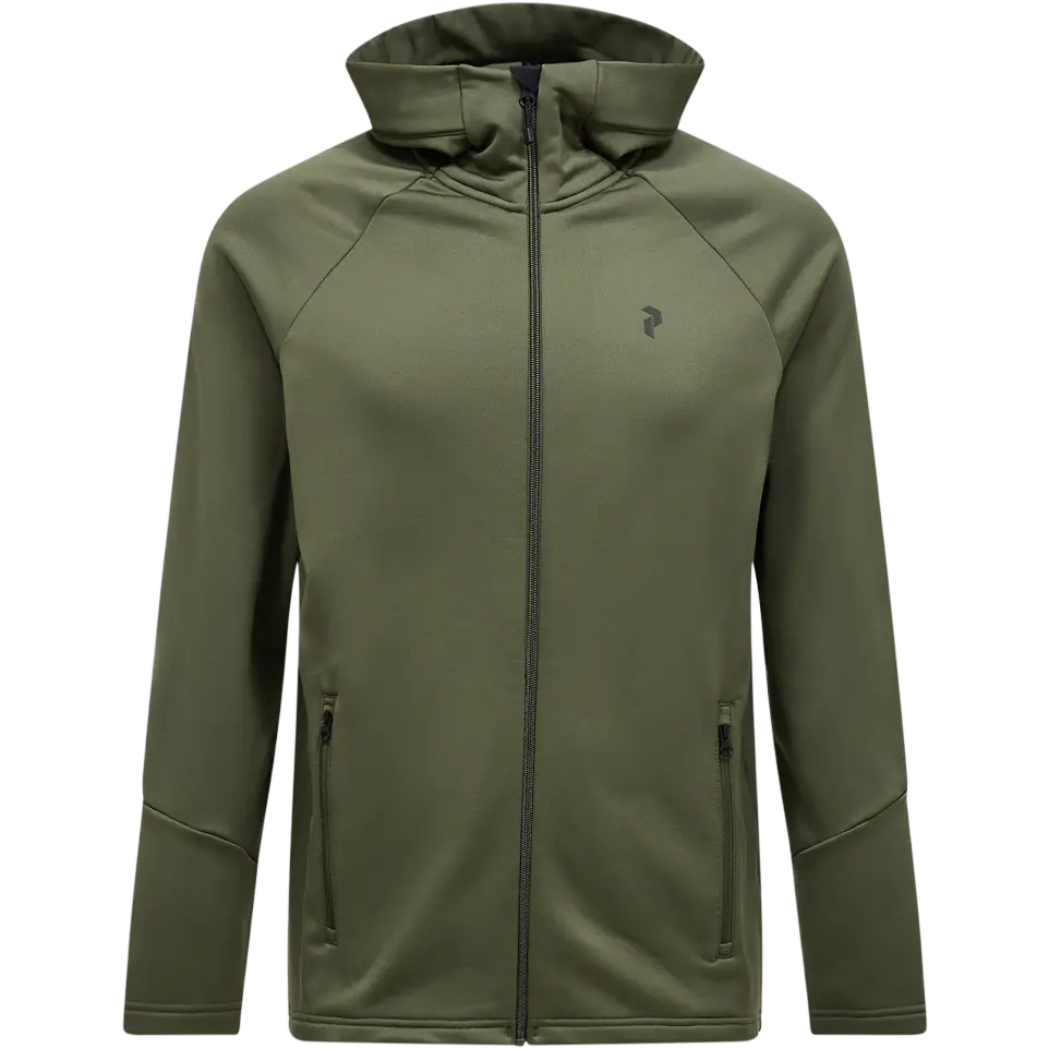 Peak Performance Rider Essentials Zip Hood Men - Pine Needle/Pine Needle - M - Fleecetrøjer