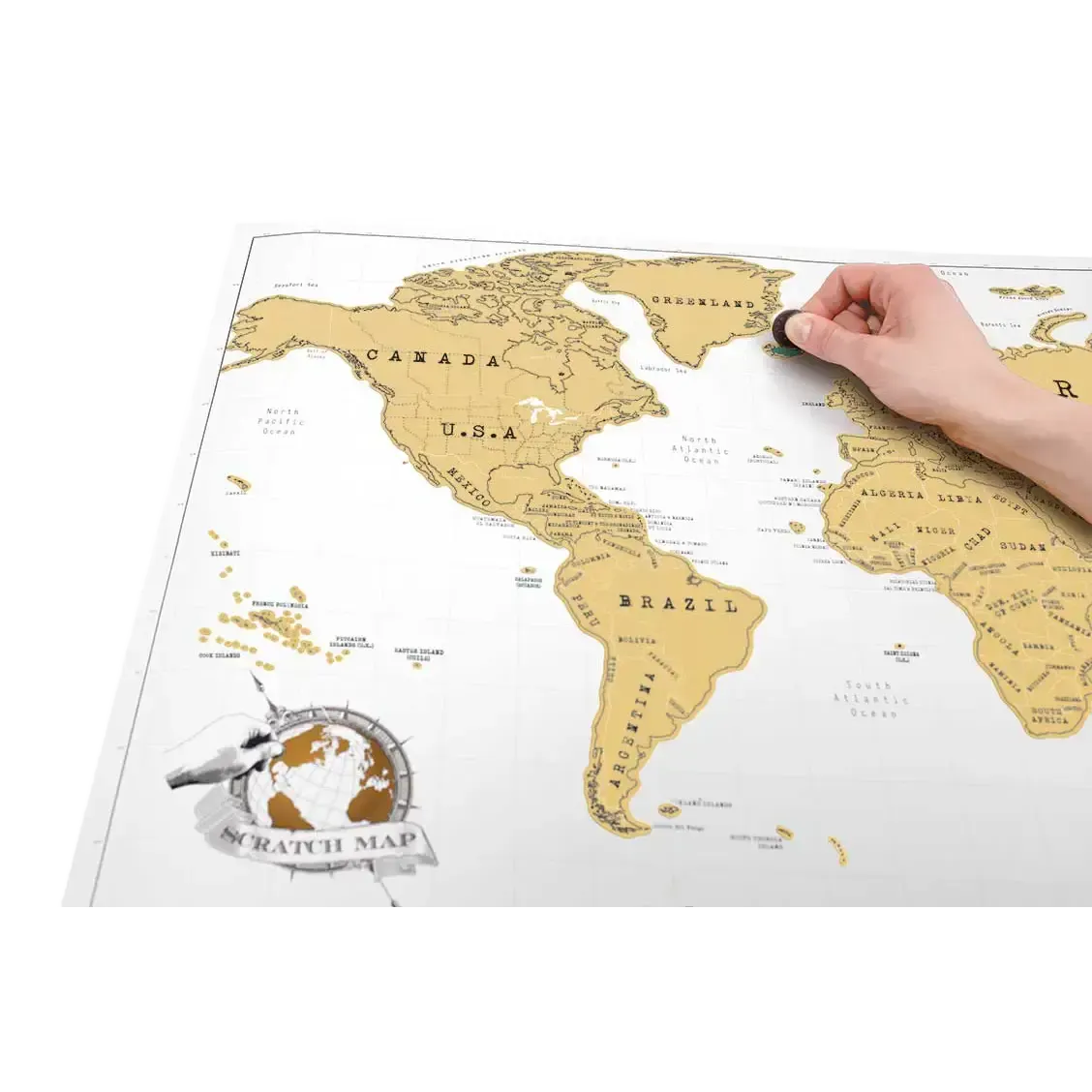 Scratch Map World Världskarta