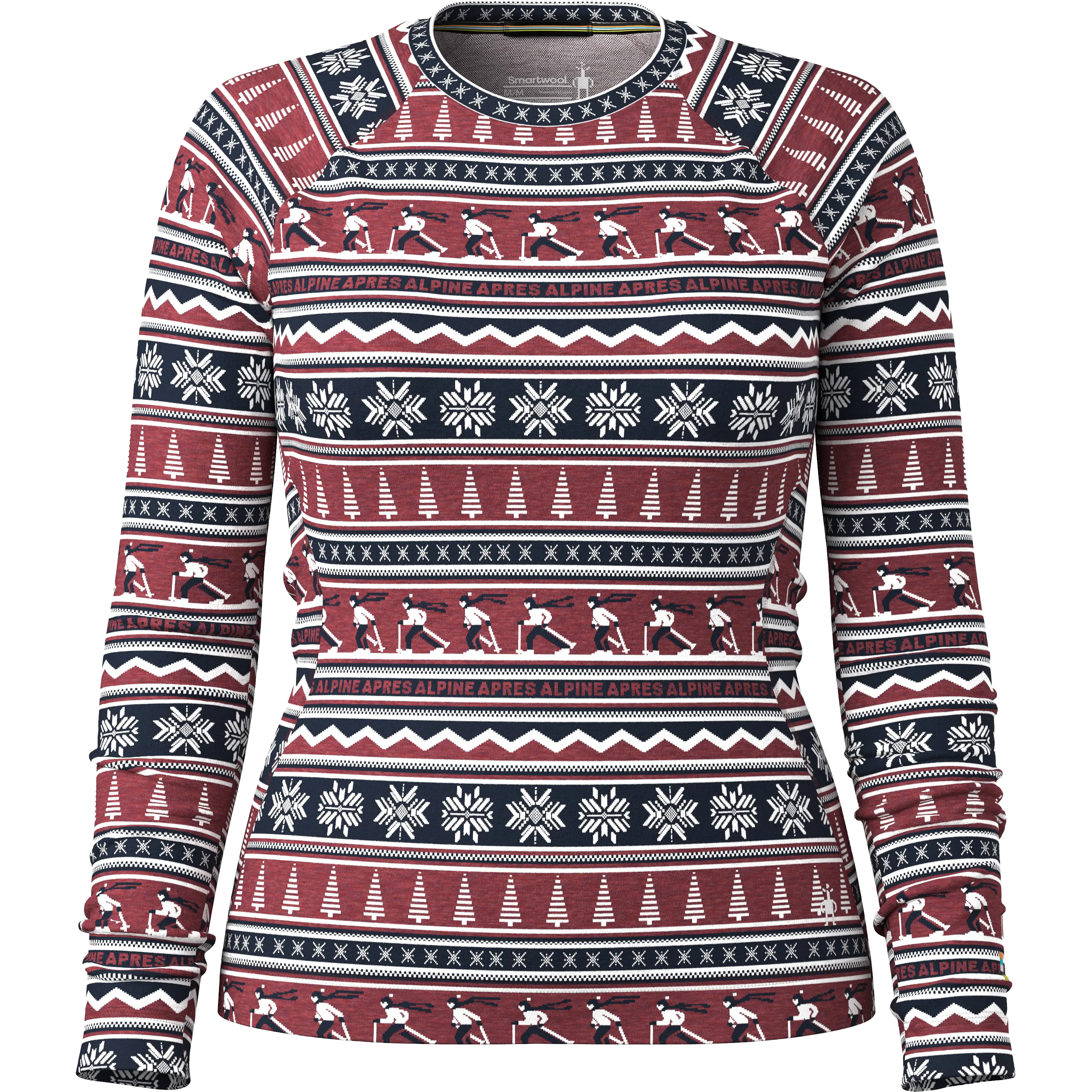 Smartwool Thermal Merino Baselayer Crew Women undertrøje - Currant Alpine Apres - M - Uldundertøj