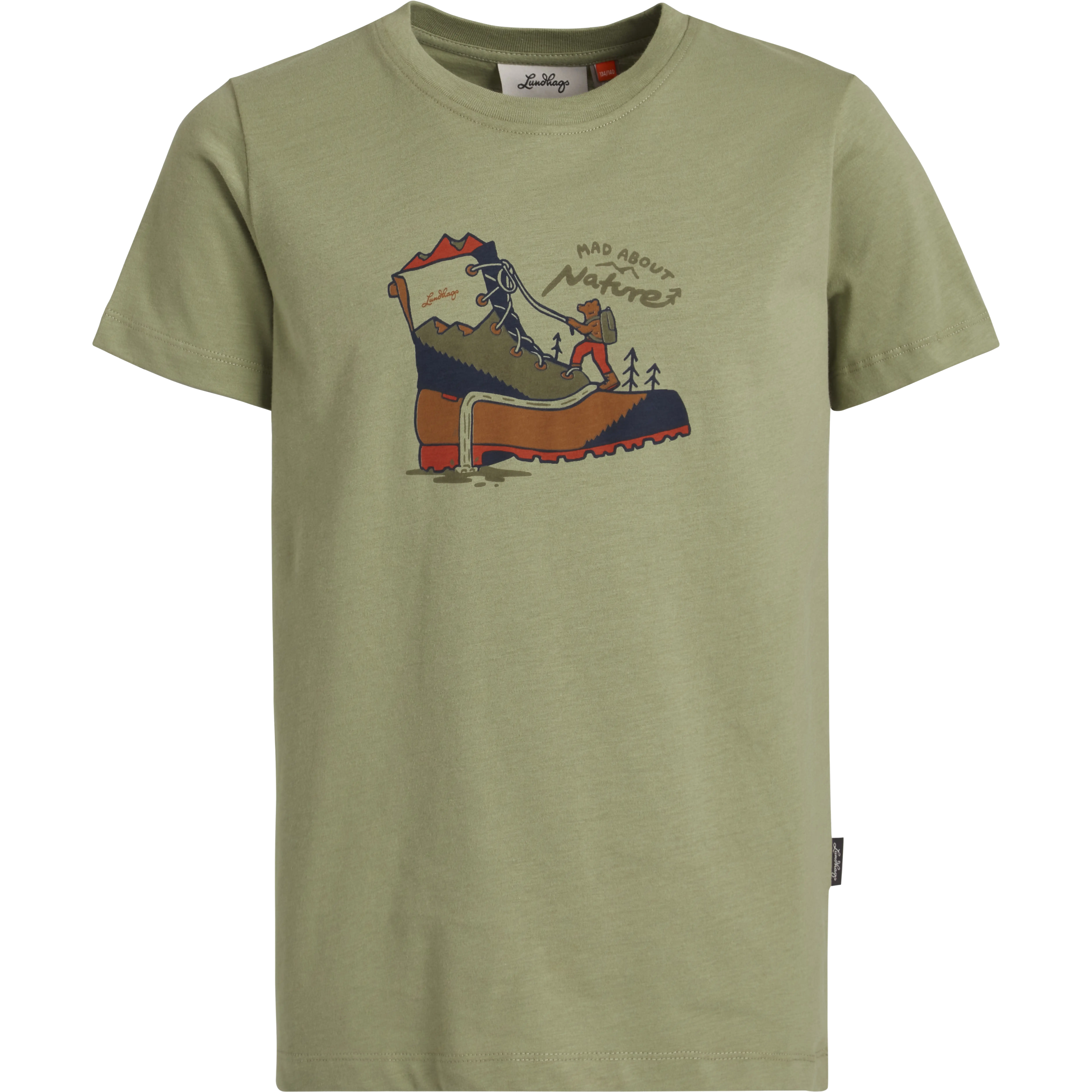 Lundhags Fulu Climbing T-shirt Junior T-shirt - Lichen - 122/128 - Kortærmet T-shirts til børn